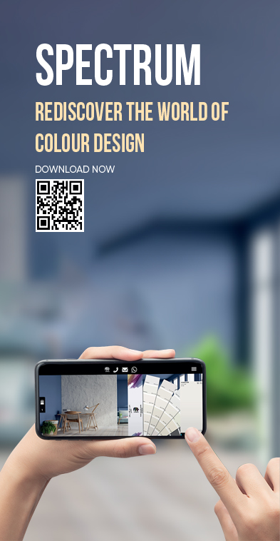 smartphone using Spectrum app to visualize wall paint colors - mobile banner
