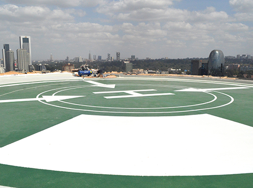 rooftop helipad at kanha tower in westlands, nairobi