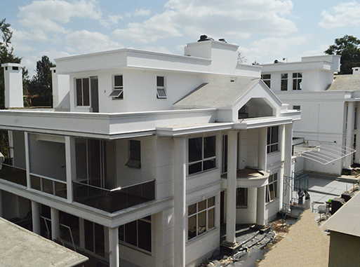 two-unit private mansion residence in lavington, nairobi with modern white paint